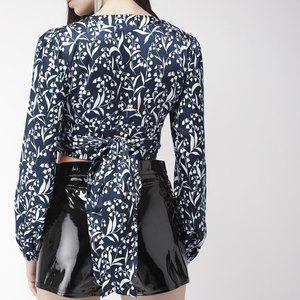 Forever21 flora tie waist top